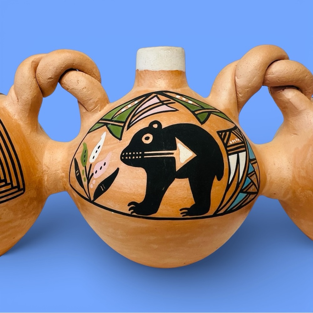 Native‎ American Acoma Pueblo Triple Canteen Polychrome Yolanda Trujillo Signed - Picture 5 of 15